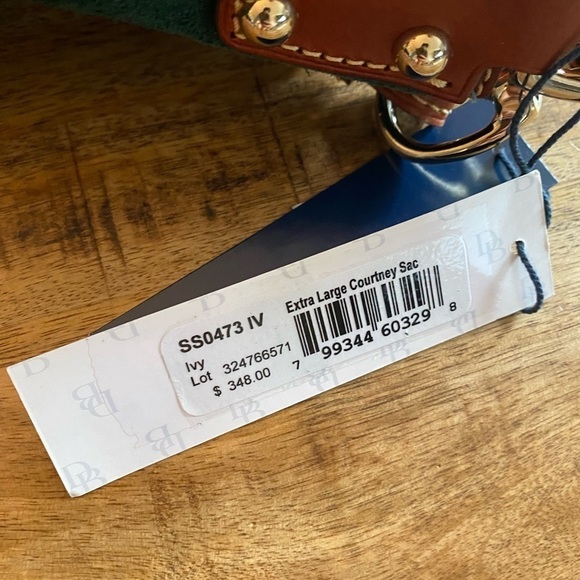 Dooney & Bourke XLarge Green Suede Courtney Sac - Picture 2 of 8